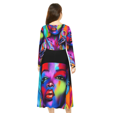 The Kenzie Black Lady Long Sleeve Dance Dress - Under The Stars Babe