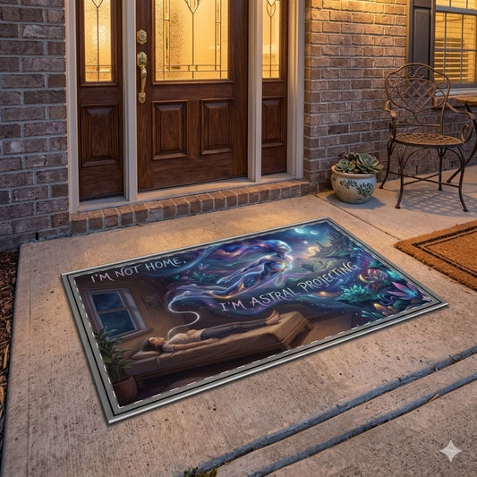 Astral Projecting Doormat - 'I'm Not Home, I'm Astral Projecting' Decorative Entrance Mat