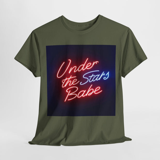 Neon Under the Stars Babe Heavy Cotton Tee - Bold & Trendy