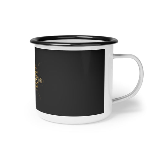 Enamel Camp Cup - Flower Of Life Design | For Camping and Coffee Lovers