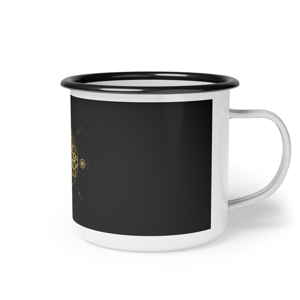 Enamel Camp Cup - Flower Of Life Design | For Camping and Coffee Lovers