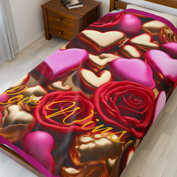 Love Wins! Velveteen Plush Blanket