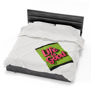 Life is Good Velveteen Plush Blanket - Warm & Inspiring - Under the Stars Babe