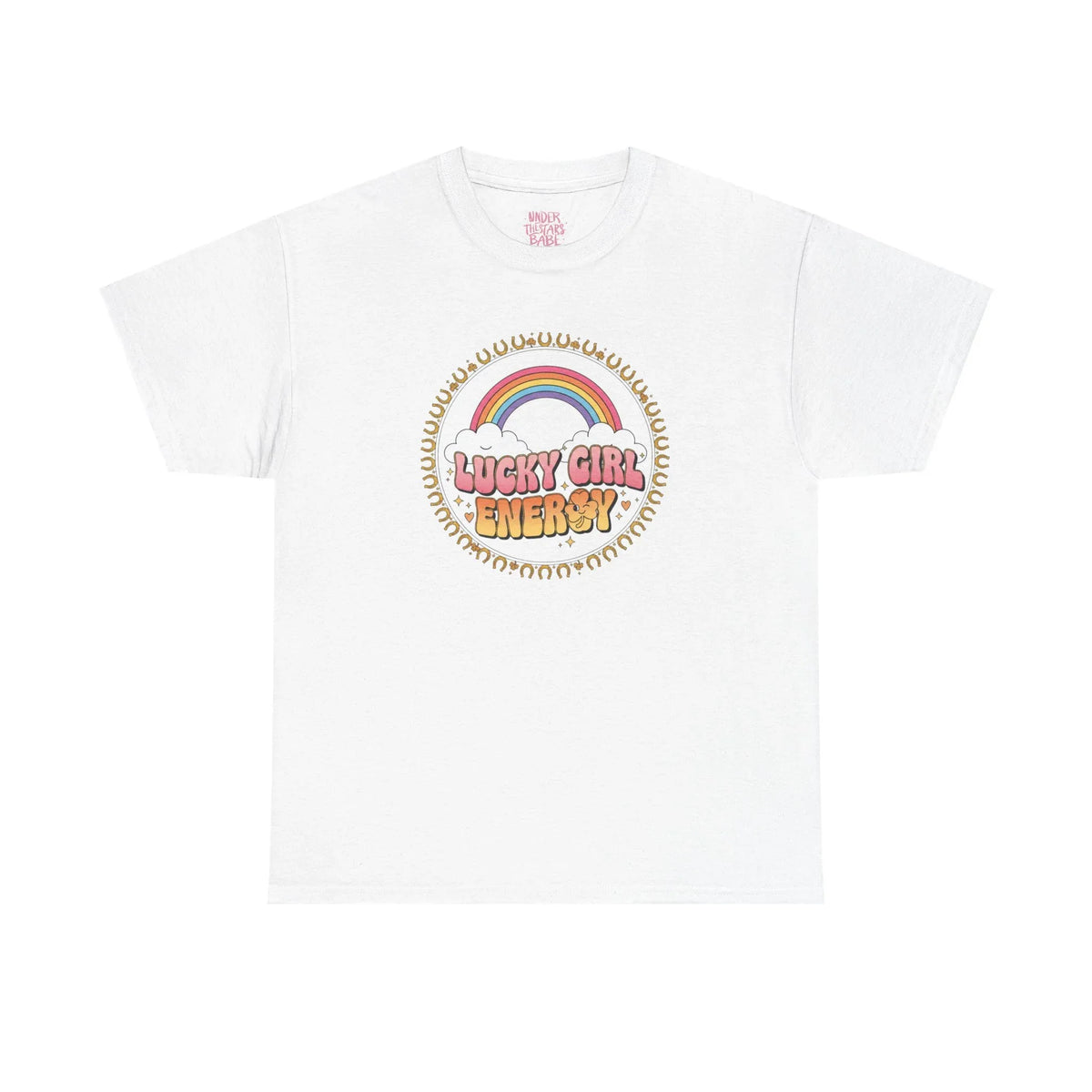 Lucky Girl Energy Retro Rainbow T-Shirt - underthestarsbabe