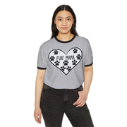Fur Mama Ringer T-Shirt - Perfect Gift for Pet Lovers, Animal Lover Apparel, Fun Dog Mom Shirt, Cute Pet Lover Gift, Heart Design Tee