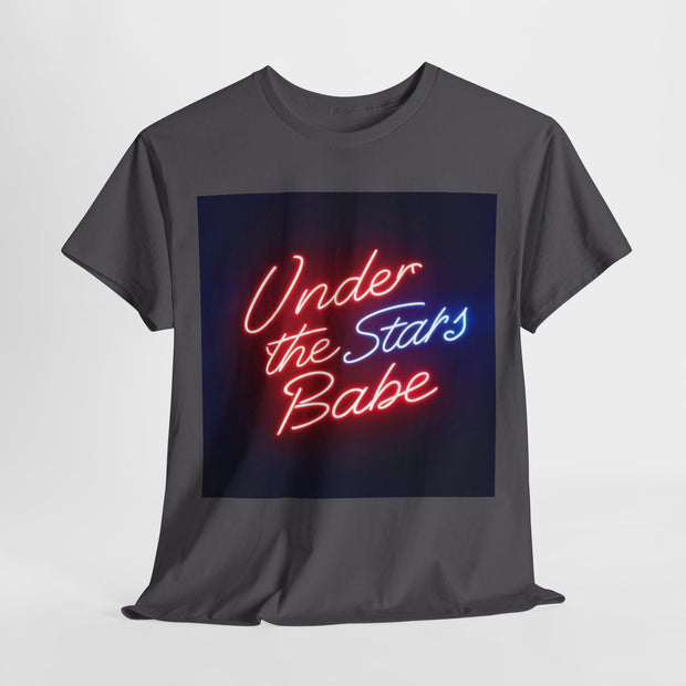 Neon Under the Stars Babe Heavy Cotton Tee - Bold & Trendy