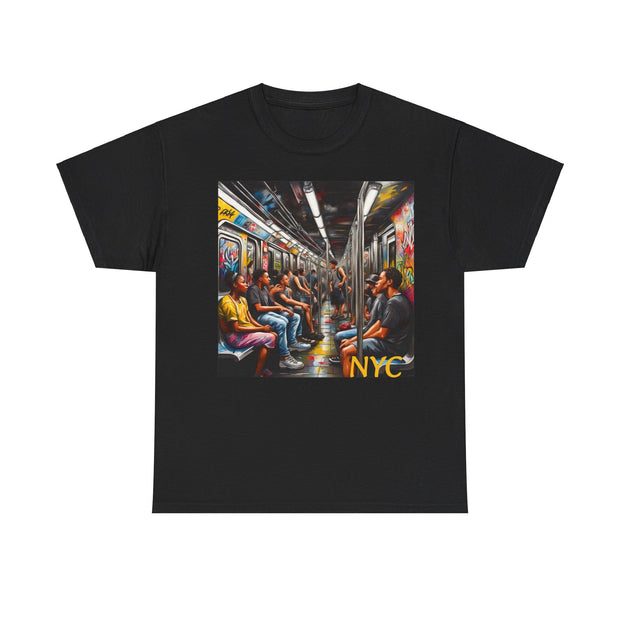 NYC Subway Unisex Heavy Cotton Tee - Urban & Trendy - Under the Stars Babe