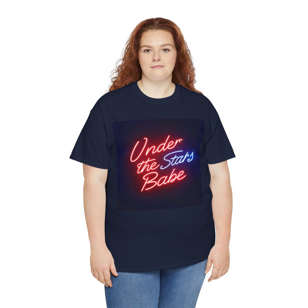 Neon Under the Stars Babe Heavy Cotton Tee - Bold & Trendy