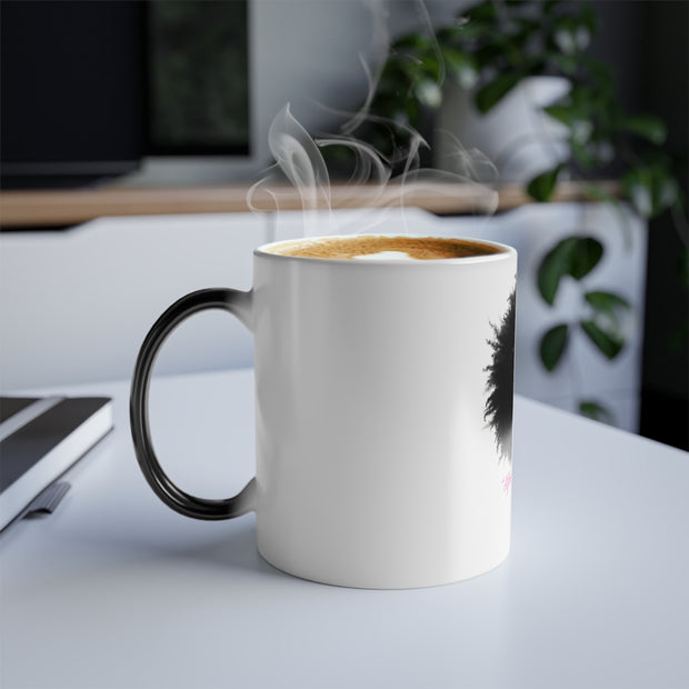Color Morphing Mug - Afro Kisses & Cocoa Wishes Personalized Coffee Cup, Black History Month Gift