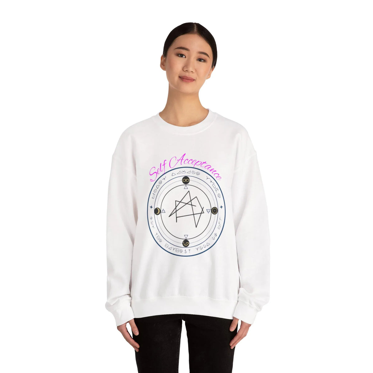 I Choose to Fully Accept Myself Sigil Crewneck Sweatshirt - underthestarsbabe