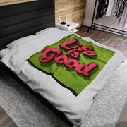 Life is Good Velveteen Plush Blanket - Warm & Inspiring - Under the Stars Babe