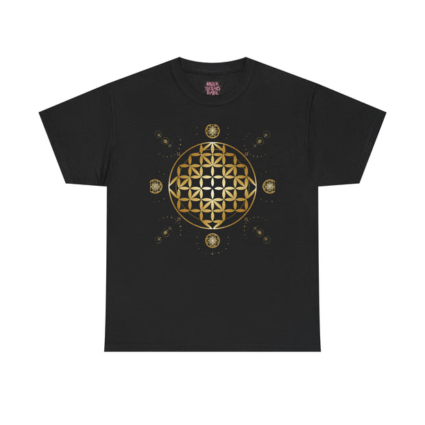 Gold Flower Of Life Unisex Graphic Tee