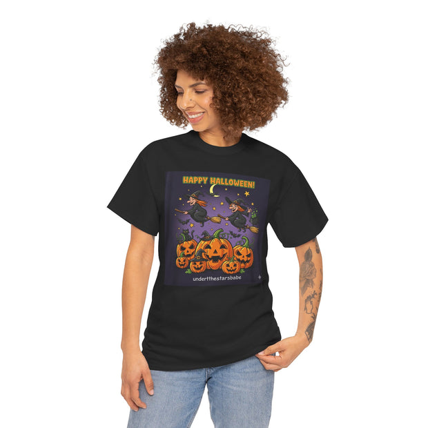 Unisex Halloween Tee, Fun Halloween Shirt, Pumpkin Graphic Tee, Witch Design Shirt, Spooky Season Apparel, Halloween Gift