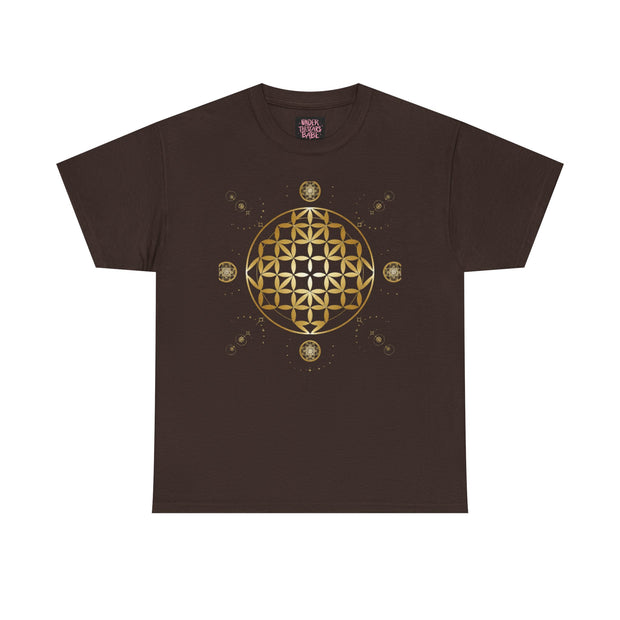 Gold Flower Of Life Unisex Graphic Tee