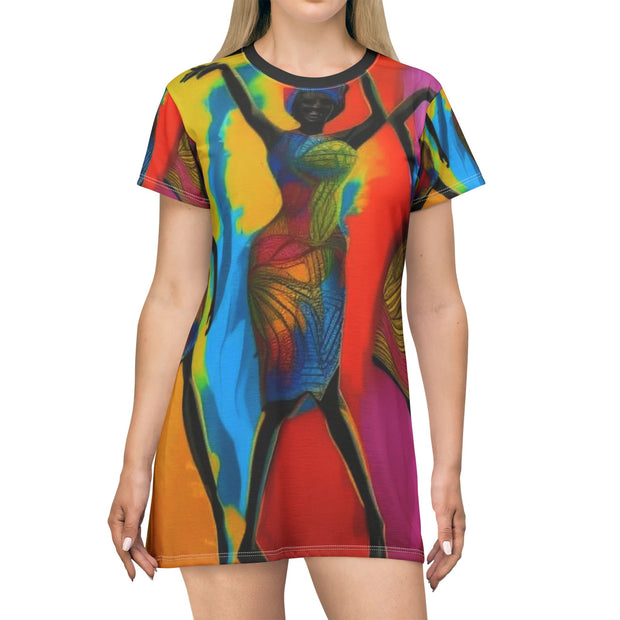 Celebrate T-Shirt Dress - Under The Stars Babe