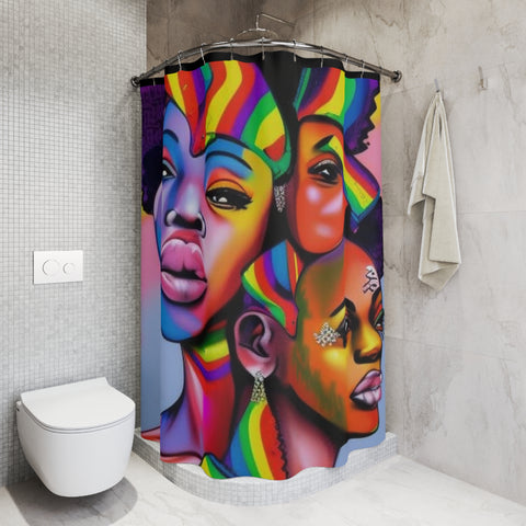 Sisterhood Polyester Shower Curtain - Bold & Unique - Under the Stars Babe
