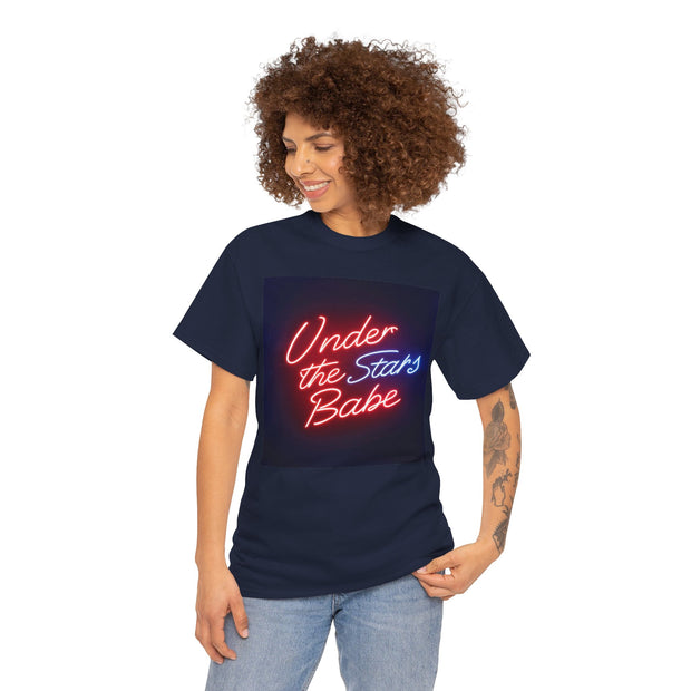 Neon Under the Stars Babe Heavy Cotton Tee - Bold & Trendy