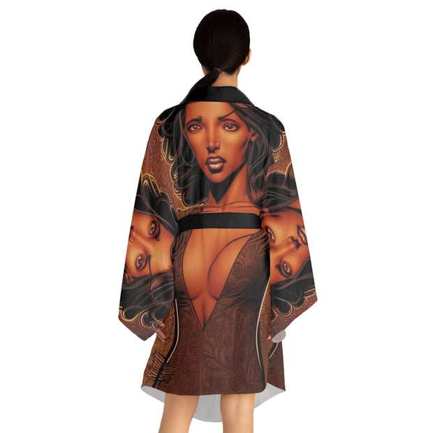 Kiara Long Sleeve Kimono Robe - Elegant & Stylish - Under the Stars Babe