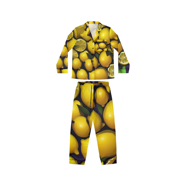 Lemons Women's Satin Pajamas - Fresh & Chic - Under the Stars Babe