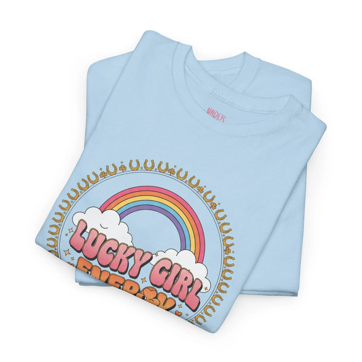Lucky Girl Energy Retro Rainbow T-Shirt - underthestarsbabe