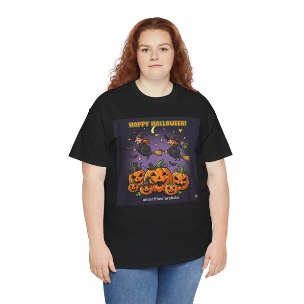 Unisex Halloween Tee, Fun Halloween Shirt, Pumpkin Graphic Tee, Witch Design Shirt, Spooky Season Apparel, Halloween Gift