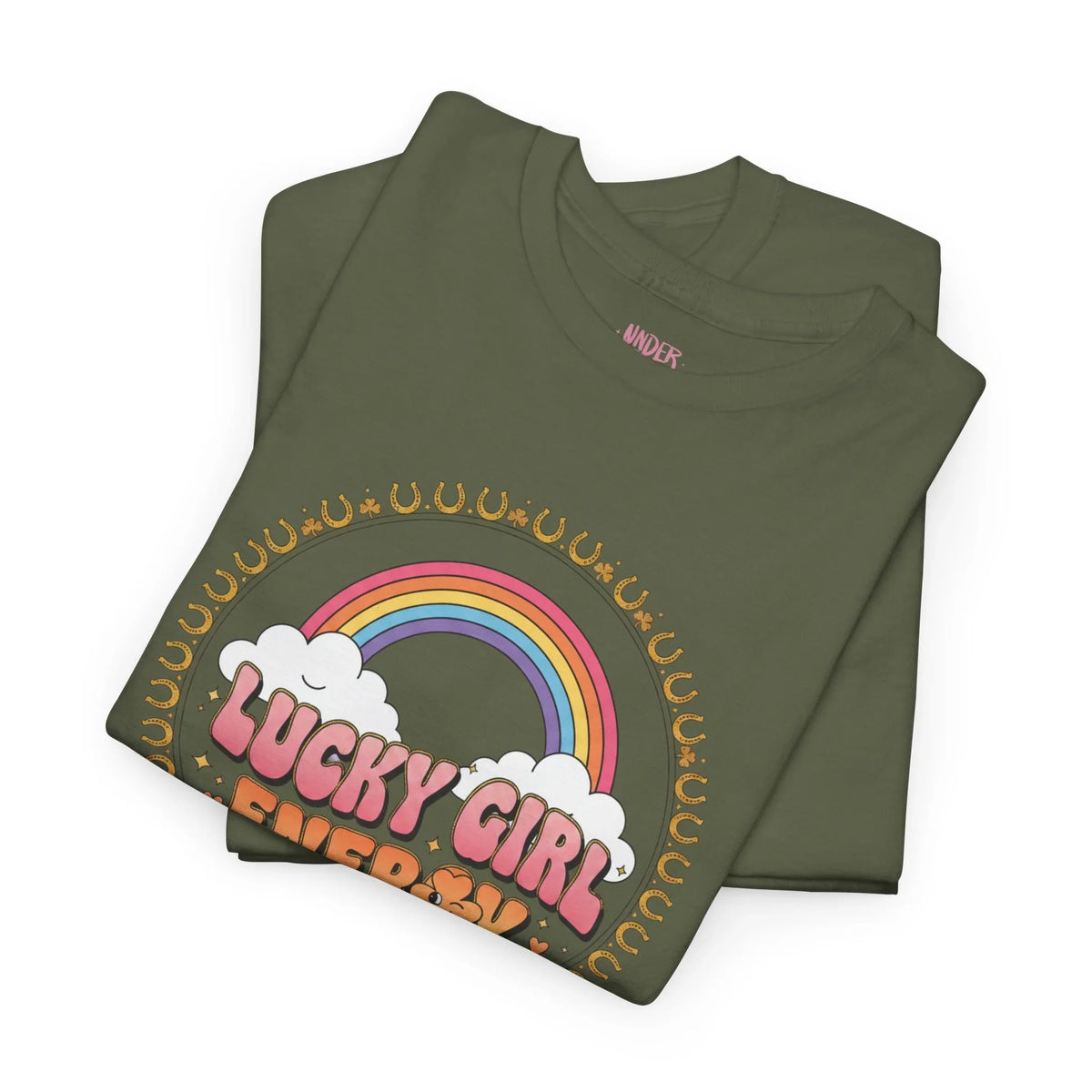 Lucky Girl Energy Retro Rainbow T-Shirt - underthestarsbabe