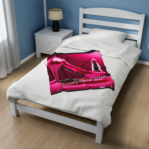 Beauty is Within Velveteen Plush Blanket - Elegant & Cozy - Under the Stars Babe