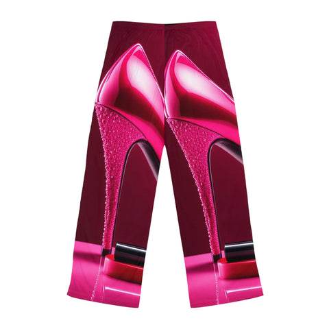 Pink Lipstick & Heels Women's Pajama Pants - Trendy - Under the Stars Babe