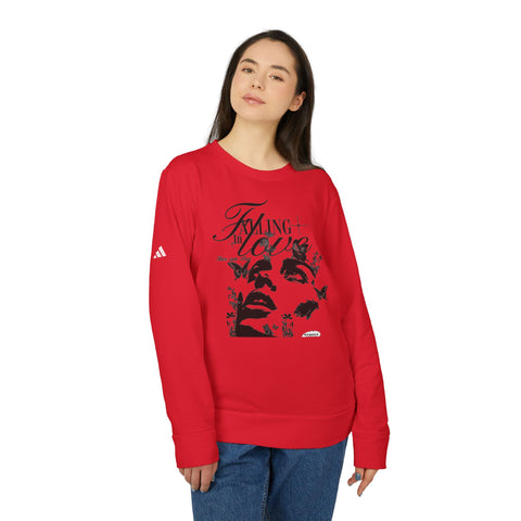 Falling In Love Adidas® Unisex Fleece Crewneck Sweatshirt - Under The Stars Babe