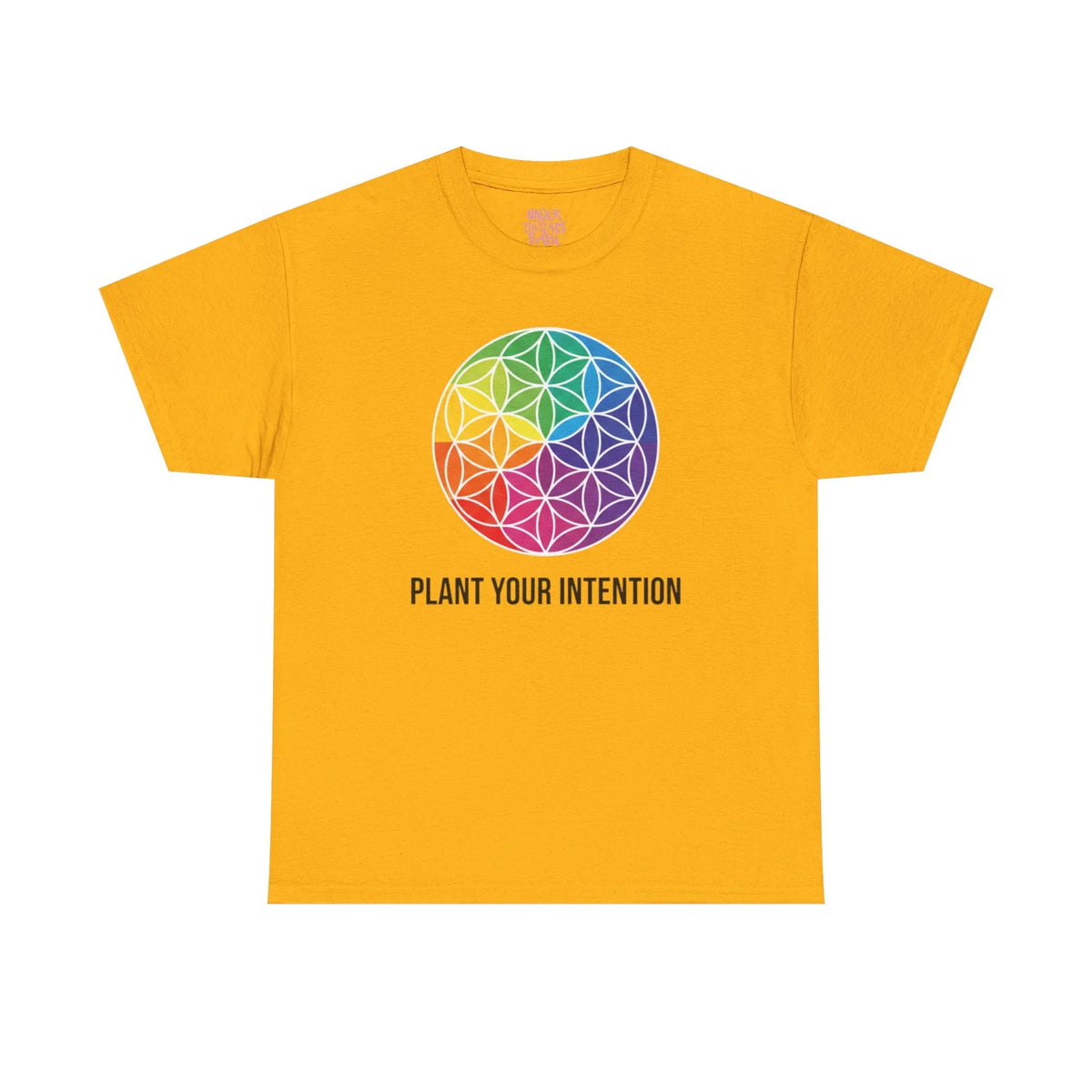 Intent Planting T‑Shirt — Rainbow Flower of Life Graphic Tee ("Plant Your Intention") - underthestarsbabe