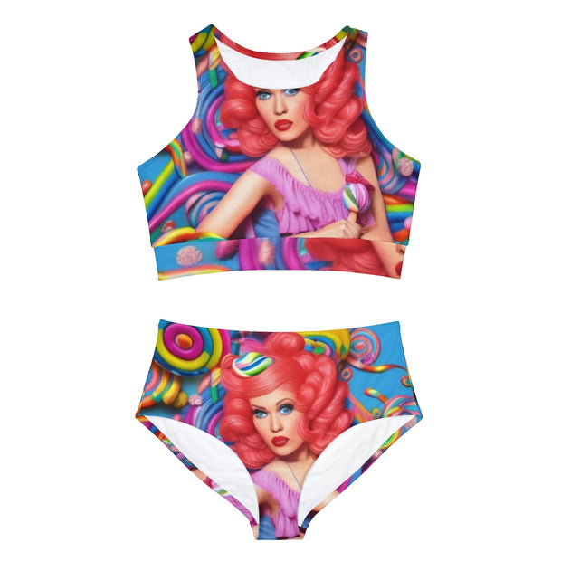 Candy Girl Sporty Bikini Set - Trendy & Fun - Under the Stars Babe