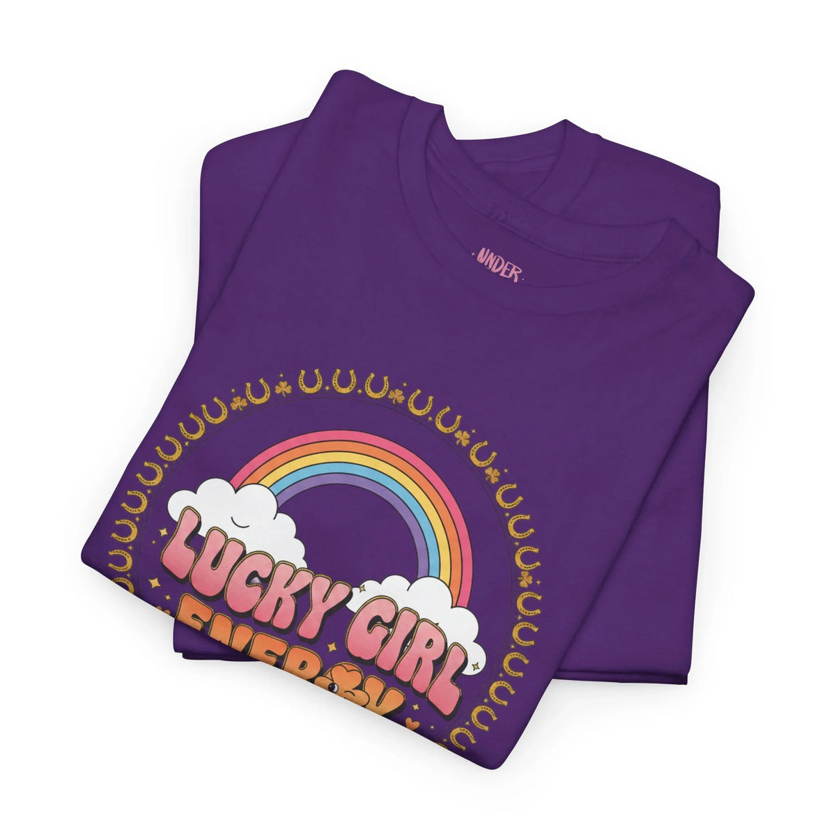 Lucky Girl Energy Retro Rainbow T-Shirt - underthestarsbabe