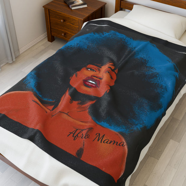 Afro Mama Velveteen Plush Blanket