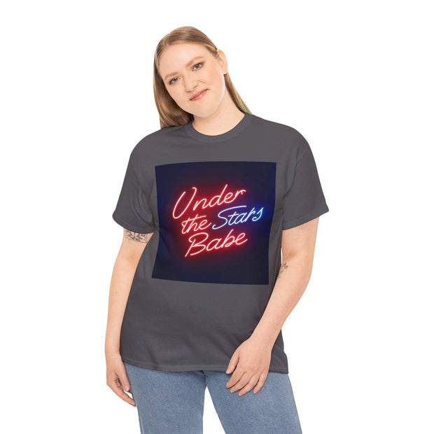 Neon Under the Stars Babe Heavy Cotton Tee - Bold & Trendy