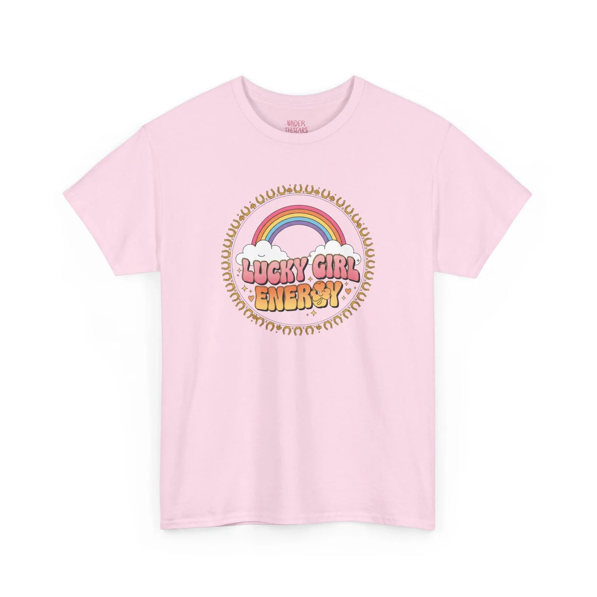 Lucky Girl Energy Retro Rainbow T-Shirt - underthestarsbabe