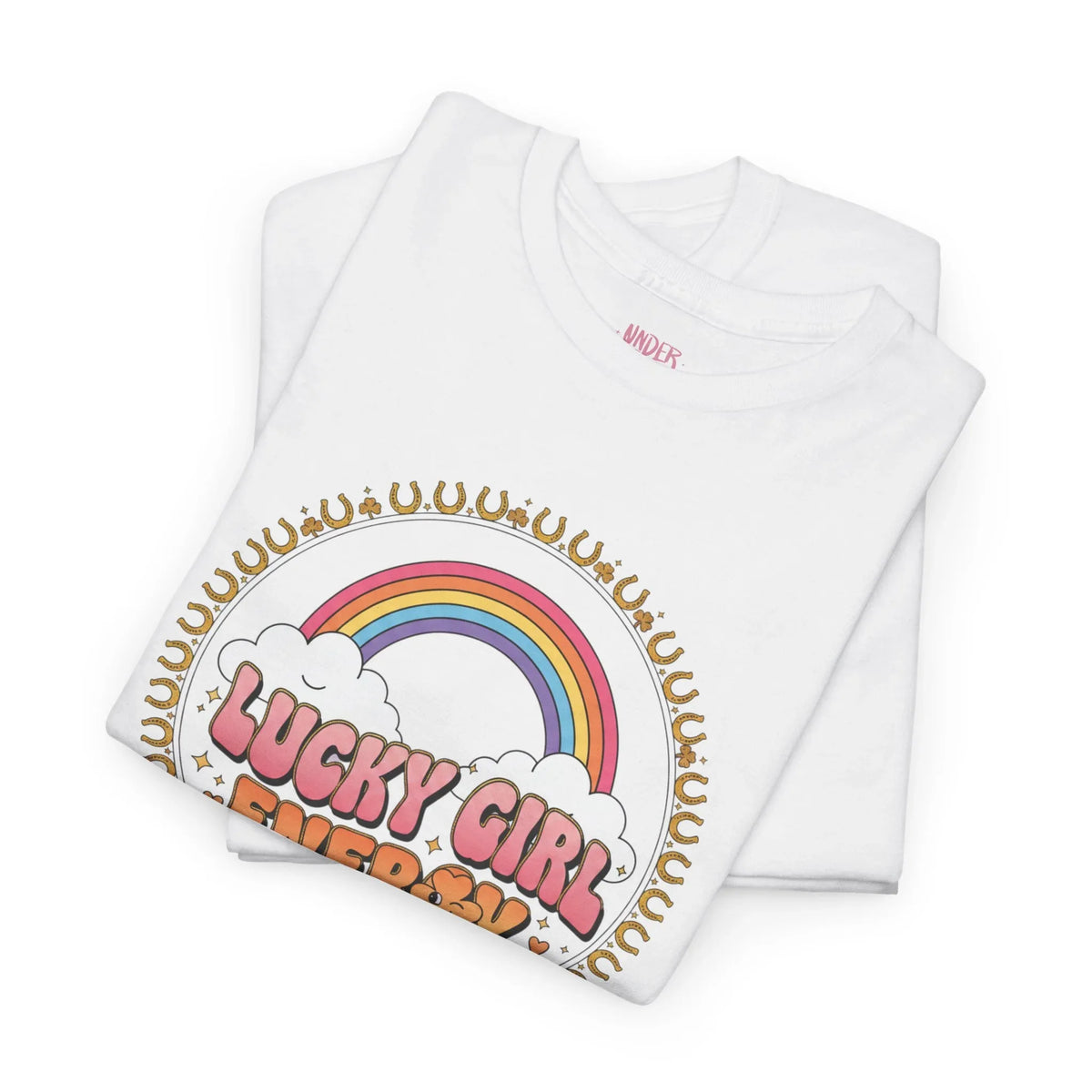 Lucky Girl Energy Retro Rainbow T-Shirt - underthestarsbabe