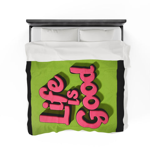 Life is Good Velveteen Plush Blanket - Warm & Inspiring - Under the Stars Babe