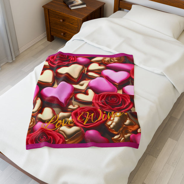 Love Wins! Velveteen Plush Blanket