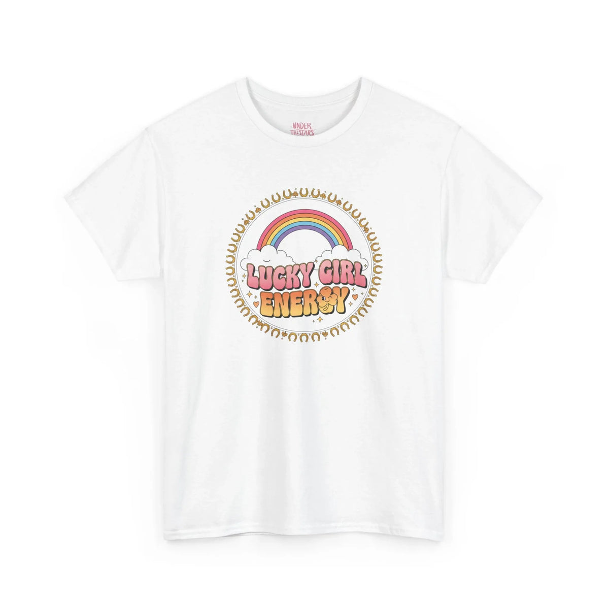 Lucky Girl Energy Retro Rainbow T-Shirt - underthestarsbabe