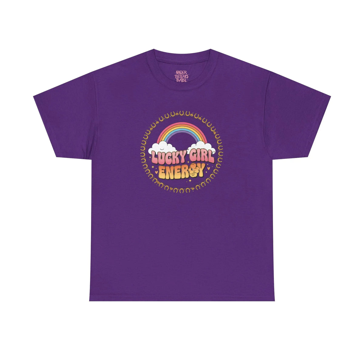 Lucky Girl Energy Retro Rainbow T-Shirt - underthestarsbabe