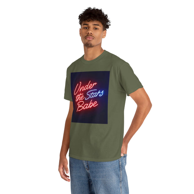Neon Under the Stars Babe Heavy Cotton Tee - Bold & Trendy