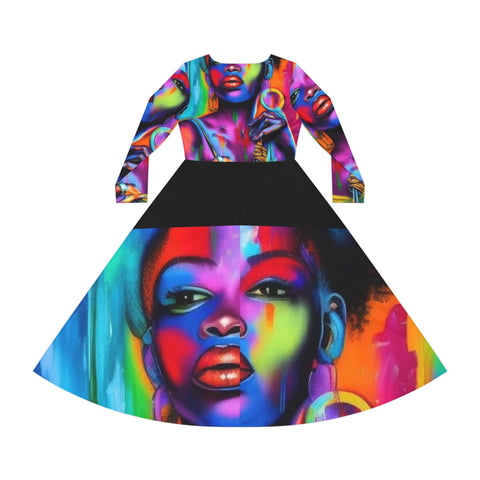 The Kenzie Black Lady Long Sleeve Dance Dress - Under The Stars Babe