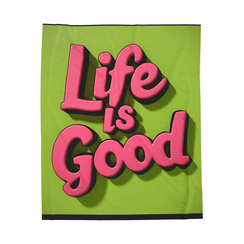 Life is Good Velveteen Plush Blanket - Warm & Inspiring - Under the Stars Babe
