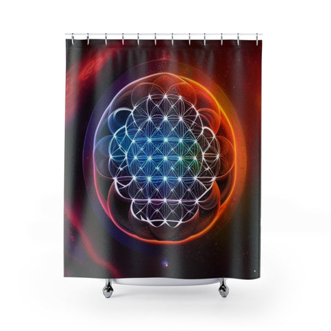 Flower of Life Shower Curtain - Under the Stars Babe