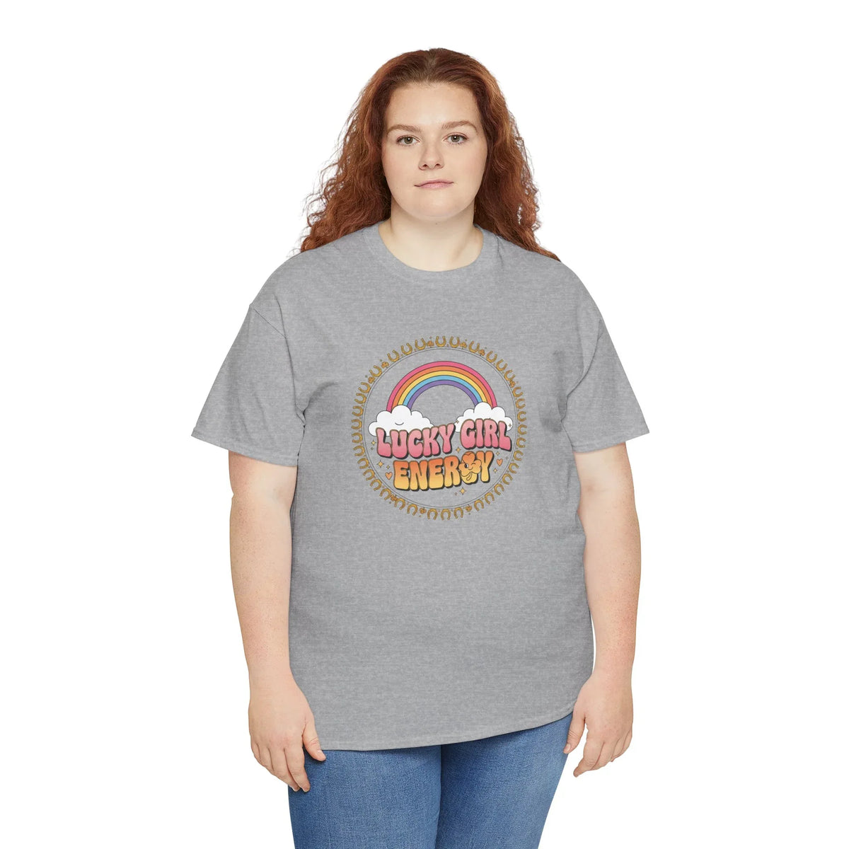 Lucky Girl Energy Retro Rainbow T-Shirt - underthestarsbabe