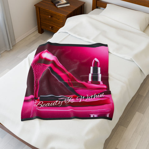 Beauty Is Within Velveteen Plush Blanket