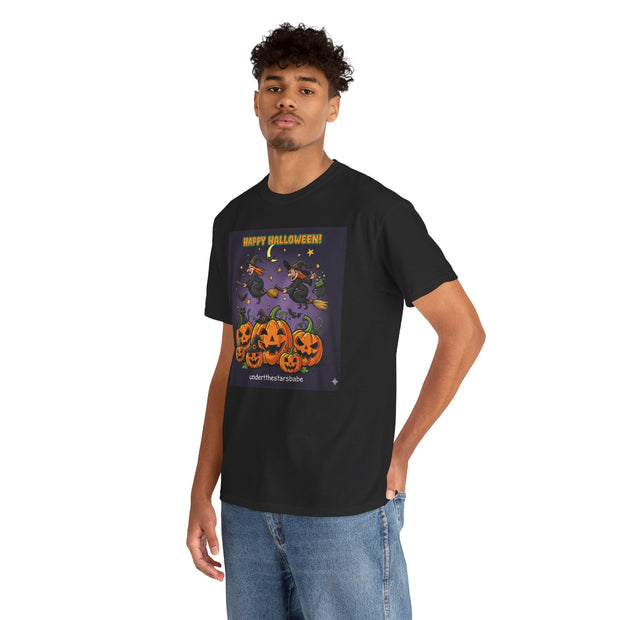 Unisex Halloween Tee, Fun Halloween Shirt, Pumpkin Graphic Tee, Witch Design Shirt, Spooky Season Apparel, Halloween Gift