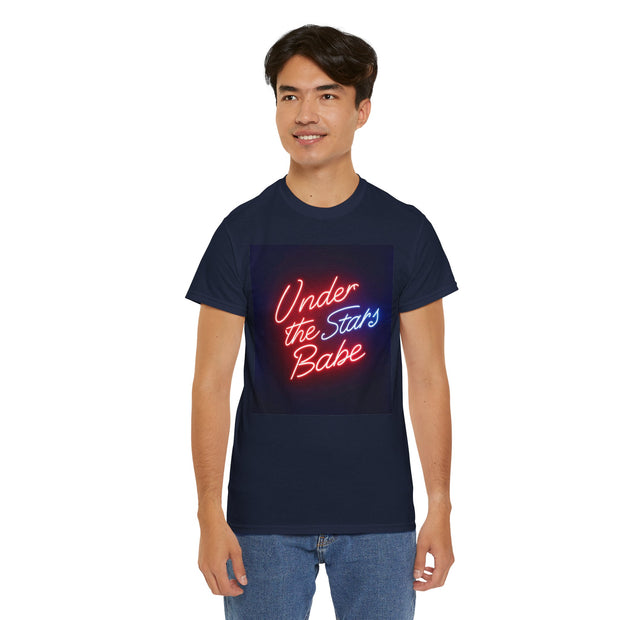 Neon Under the Stars Babe Heavy Cotton Tee - Bold & Trendy