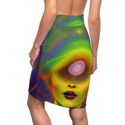 Space Vibrant Women's Pencil Skirt, Psychedelic Fashion Skirt, Statement Skirt, Unique Pencil Skirt, Gift for Her, Party Wear