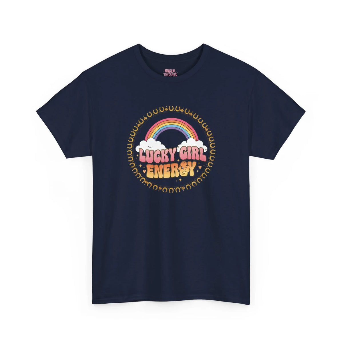 Lucky Girl Energy Retro Rainbow T-Shirt - underthestarsbabe